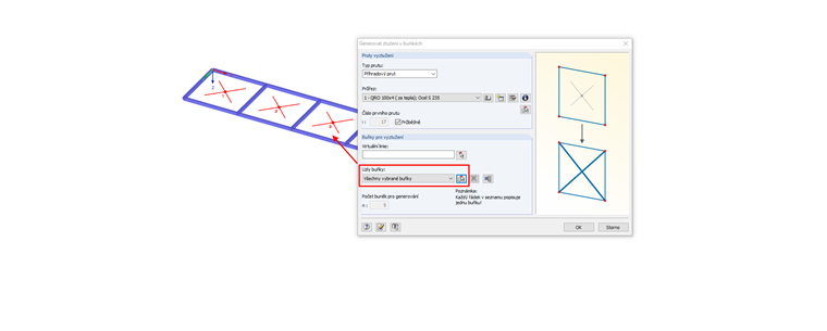 Ztužení v buňkách