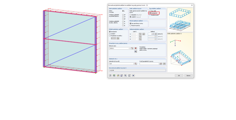 Konstantní průběh zatížení na prut