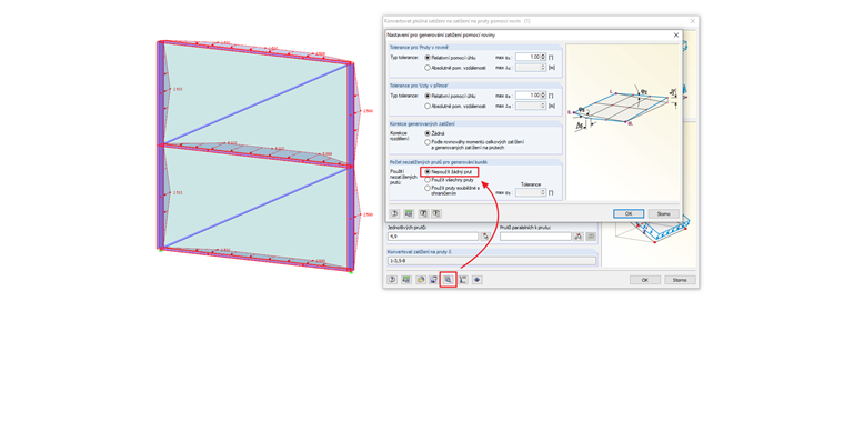 Symetrický průběh zatížení na prut