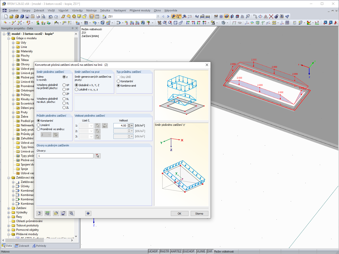 Otvory s plošným zatížením
