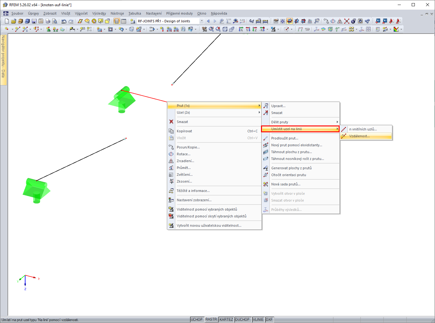 Funkce: Nastavit uzel "On Line"