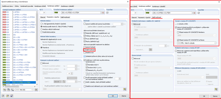 Načíst tuhosti z přídavných modulů RF-CONCRETE