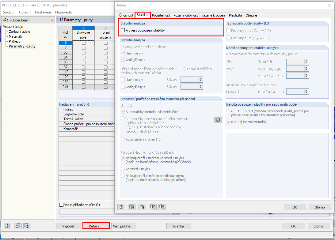 RF-STEEL EC3 >Detaily > Posouzení stability