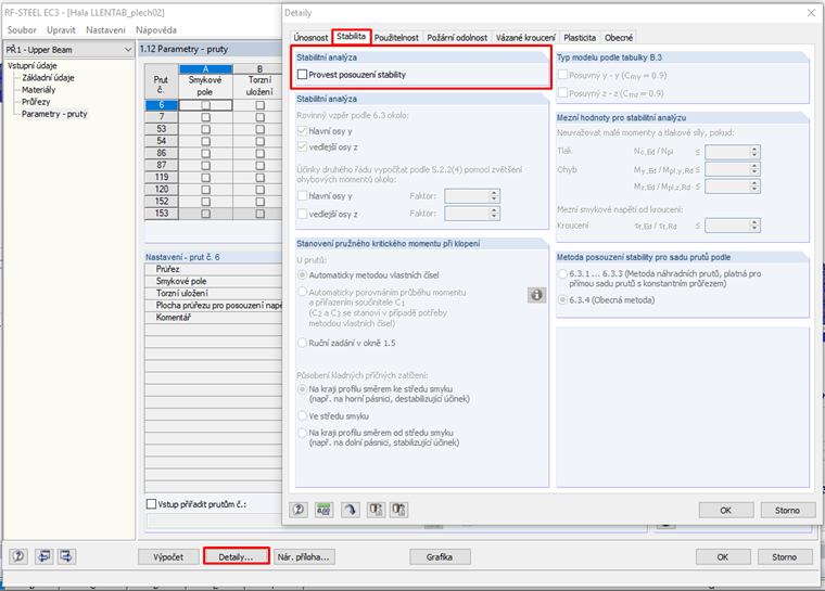 RF-STEEL EC3 >Detaily > Posouzení stability
