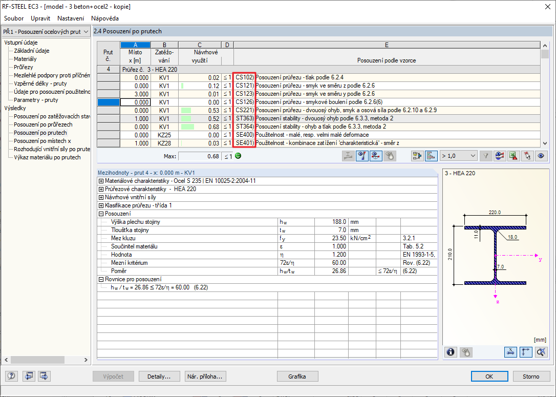 Interní čísla posouzení