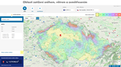 Po zadání polohy, například poštovního směrovacího čísla (PSČ) nebo názvu obce, případně po kliknutí na příslušné místo na mapě obdržíme hodnotu zatížení.