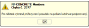 Chyba č. 2377 - Posouzení požární odolnosti nelze provést