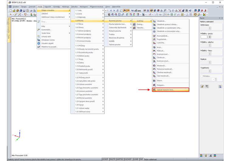 Vybrat hraniční linie