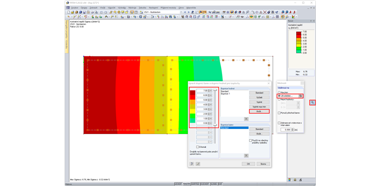 Uložení uživatelsky definovaného spektra hodnot