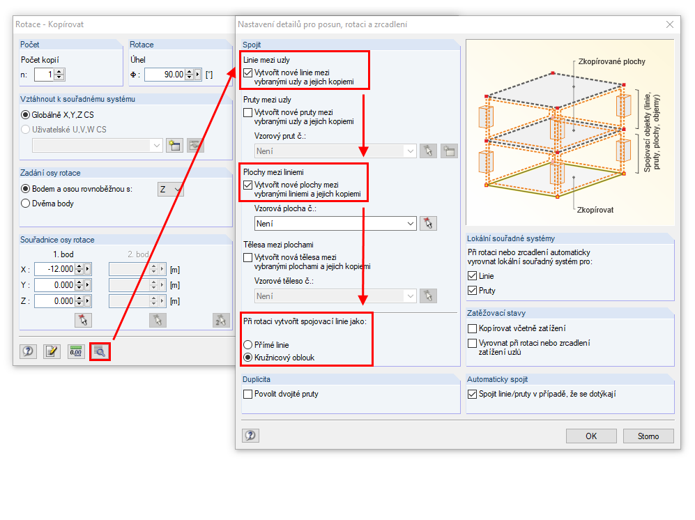 Vytvoření otočené plochy