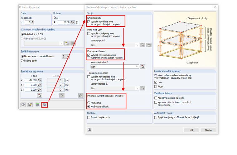 Vytvoření otočené plochy