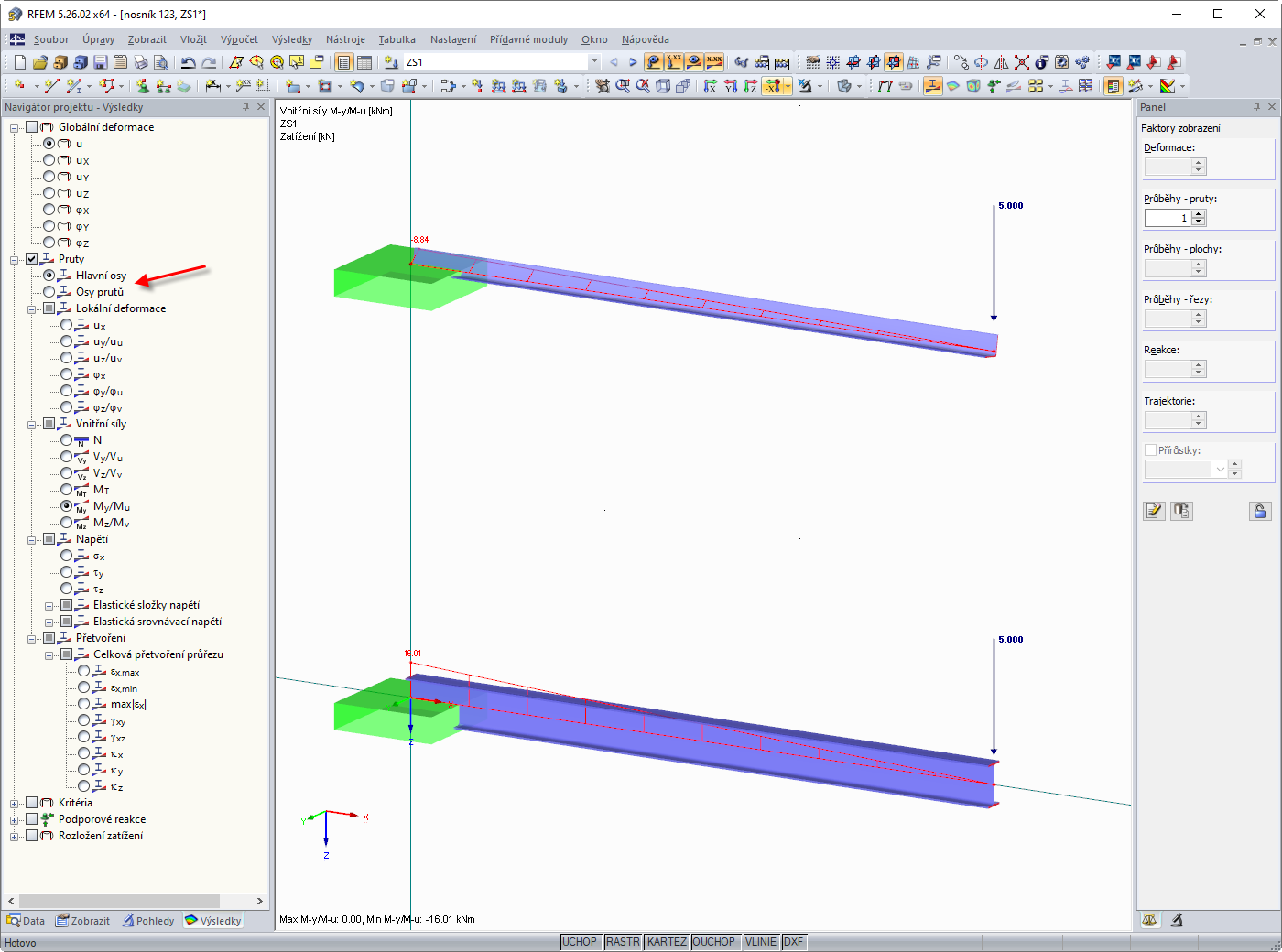 Vnitřní síly na prutu