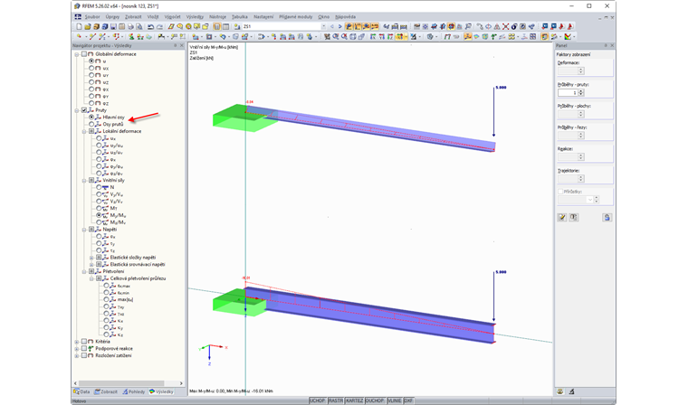 Vnitřní síly na prutu