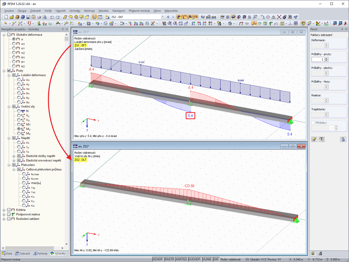 Moment vyplývající z zabráněné deformace