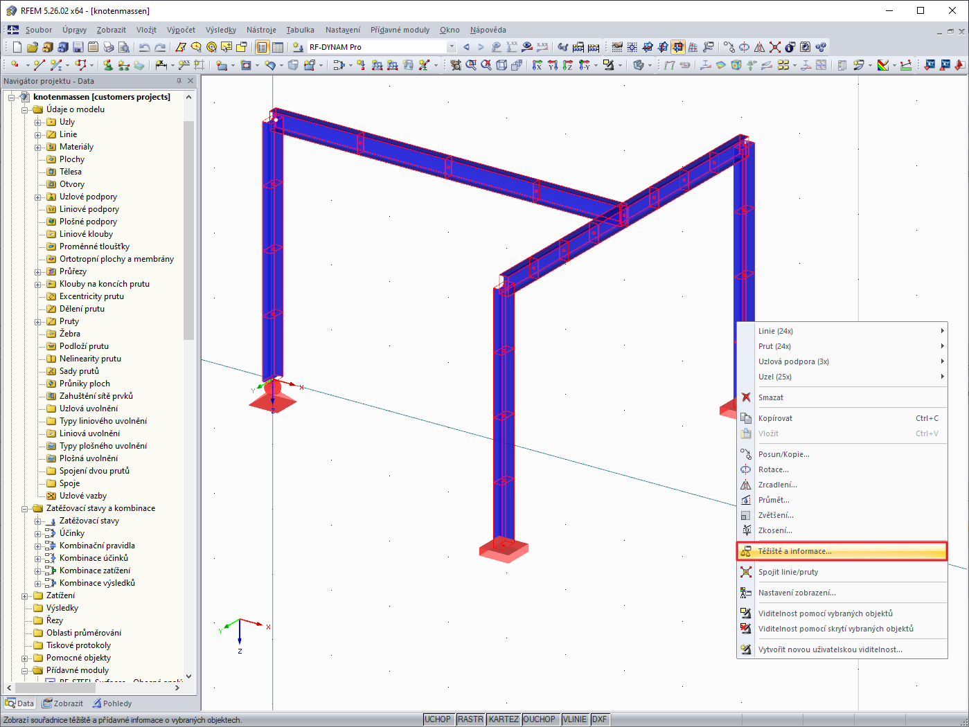 Těžiště a informace