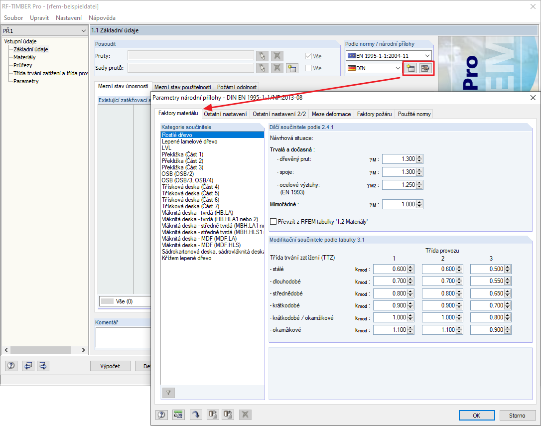 Úprava součinitelů