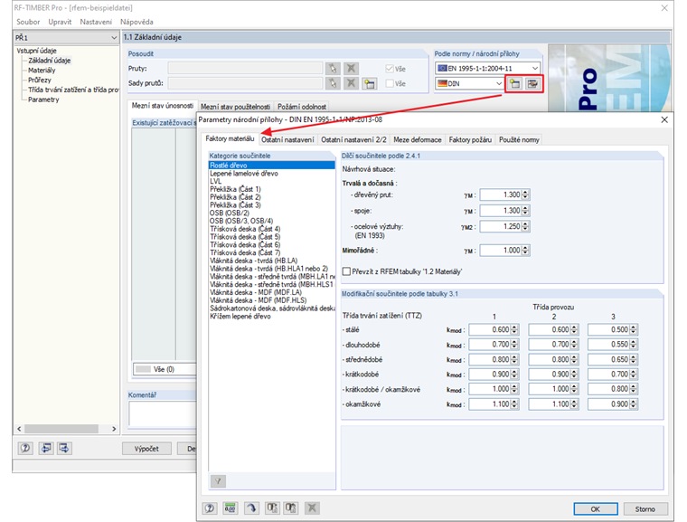 Úprava součinitelů