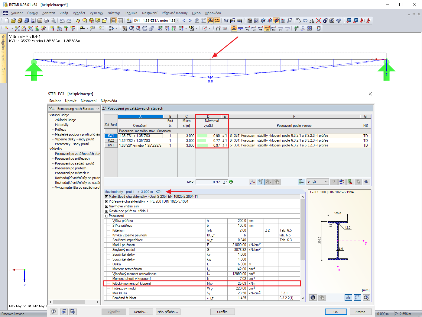 Posouzení s kombinací zatížení