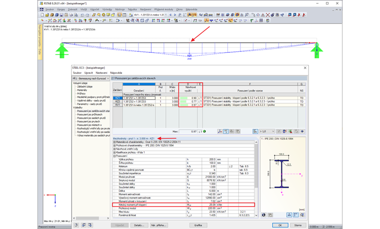 Posouzení s kombinací zatížení