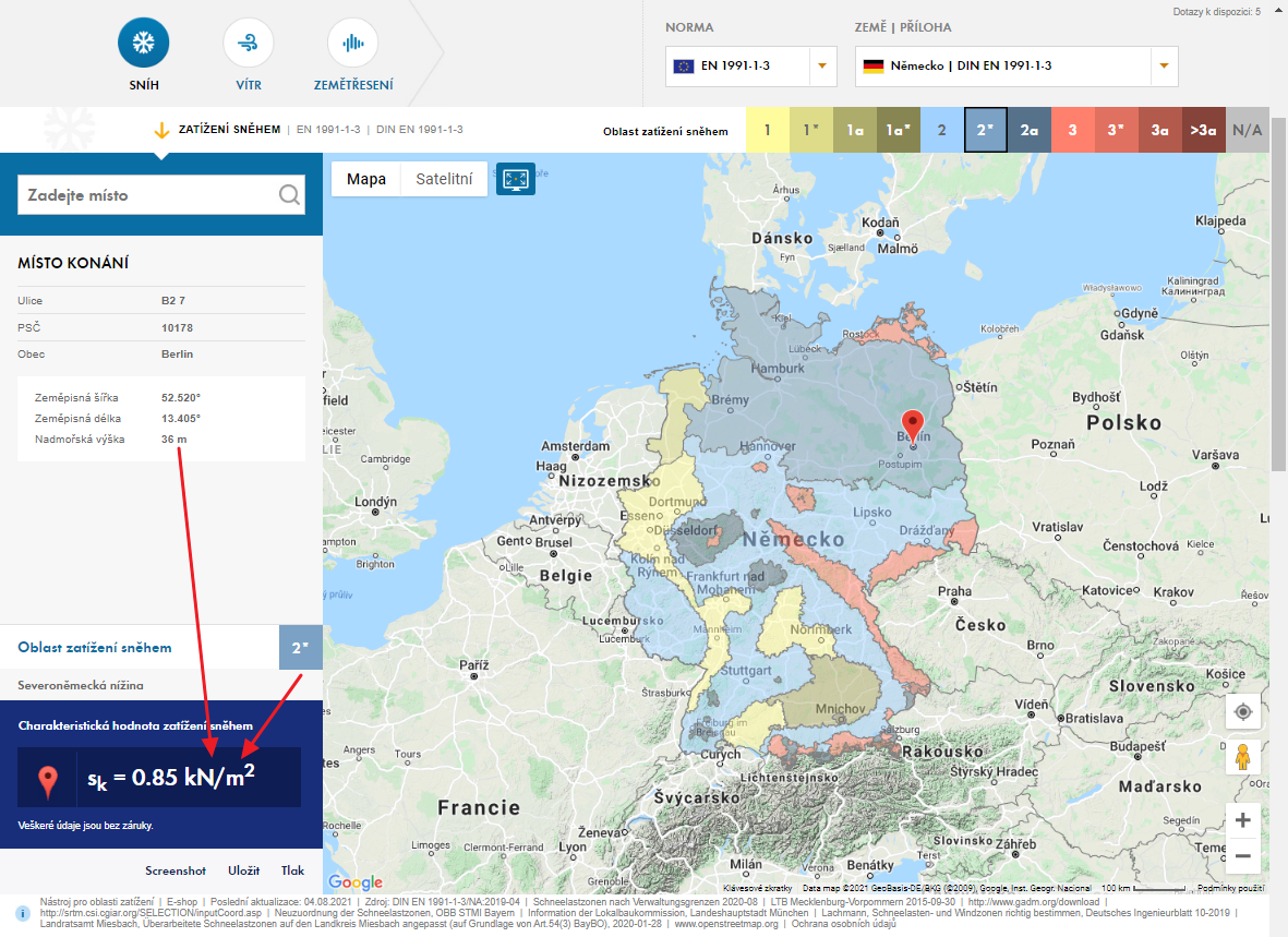 Stanovení zatížení