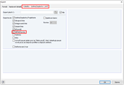 Nastavení detailů pro export výsledků