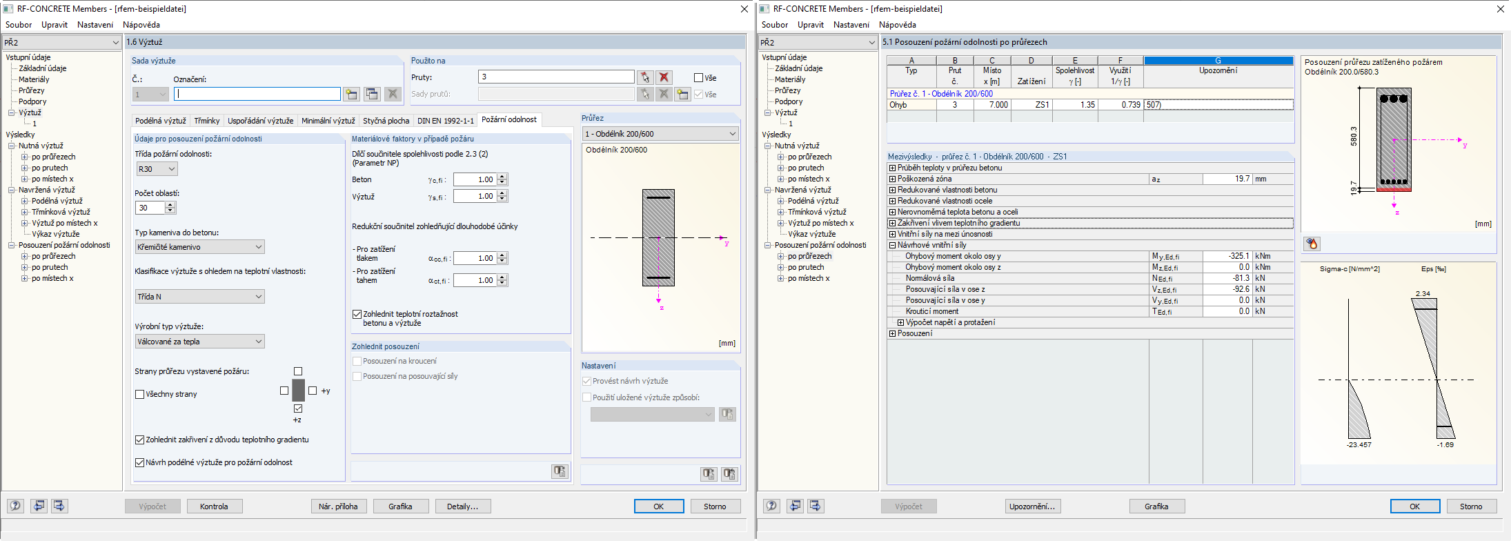 Možnost pro zohlednění teplotní roztažnosti a počátečního zakřivení