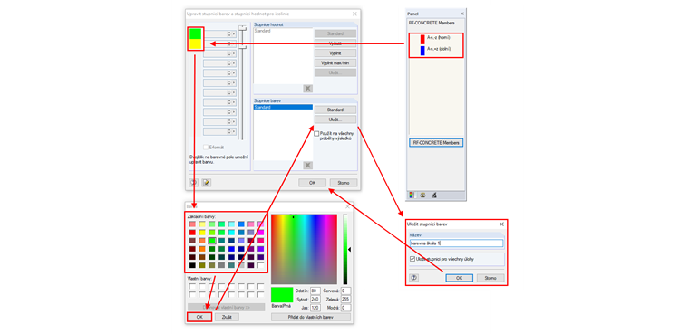 Panel - Úprava stupnice barev