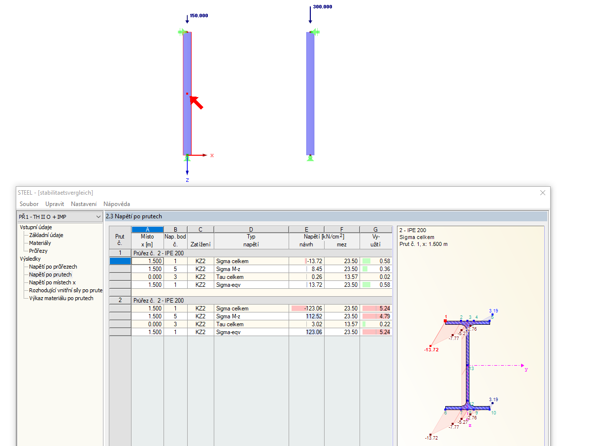 Analýza napětí s imperfekcí v přídavném modulu RF-/STEEL