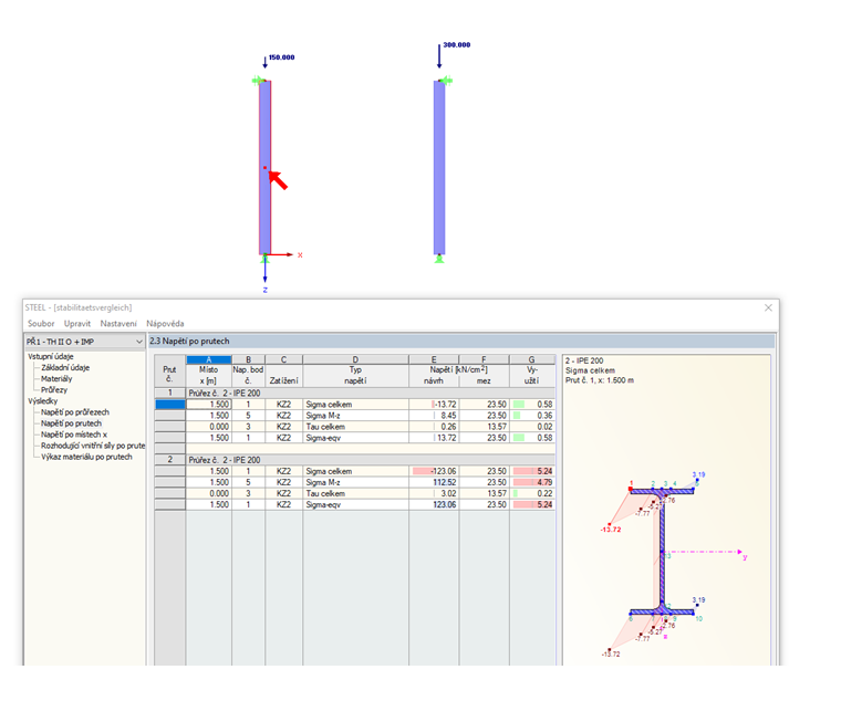 Analýza napětí s imperfekcí v přídavném modulu RF-/STEEL