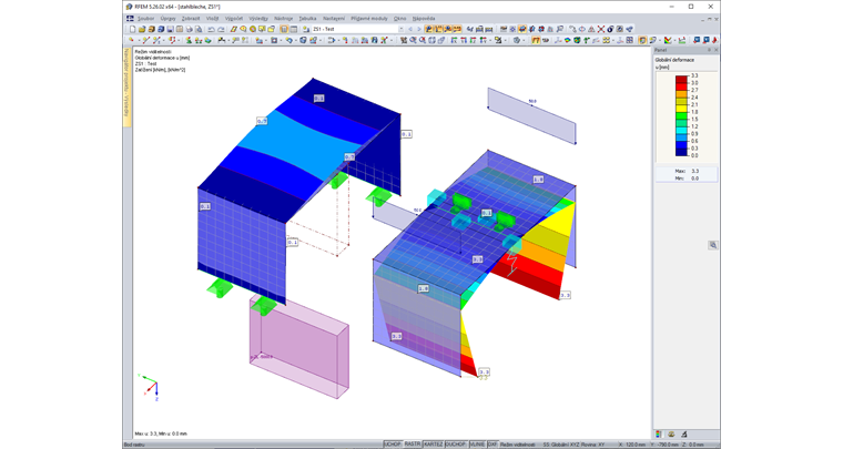 Deformace neodpovídá skutečnosti z důvodu nesprávného modelování
