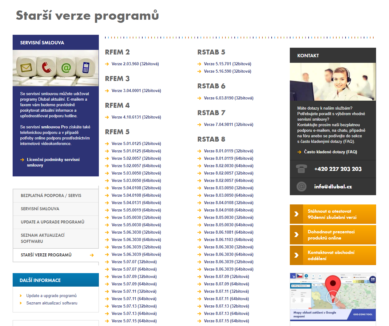 Stáhnout starší verze