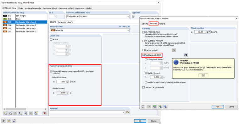 Aktivace pravidla CQC v základních údajích