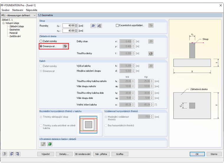 Dimenzování rozměrů