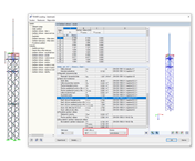 Mezivýsledky v přídavném modulu RF-/TOWER Loading