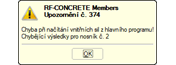 Upozornění "Chyba při načítání návrhových sil a momentů z hlavního programu!"