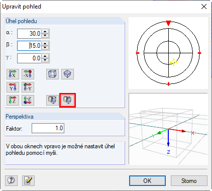 Uložení pohledu jako izometrického pohledu