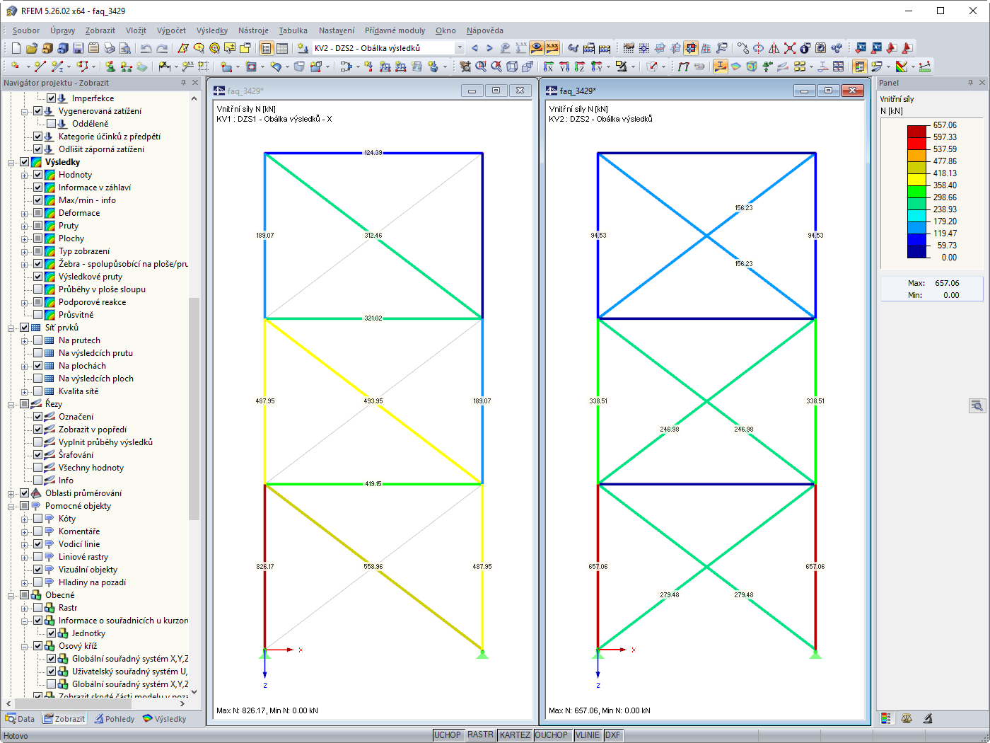 Rozdíly ve výsledcích obou přídavných modulů