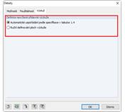 Nastavení detailů pro výztuž