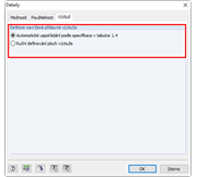 Nastavení detailů pro výztuž