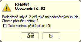 Upozornění, podepřené uzly leží na podepřených liniích