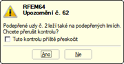 Upozornění, podepřené uzly leží na podepřených liniích