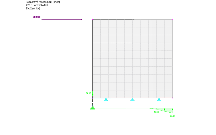 Přídavný prut jako tahová podpora