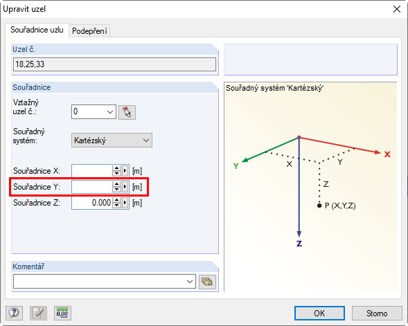 Kontrola společné souřadnice v příčném směru