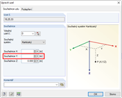 Kontrola společné souřadnice v příčném směru