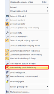 Automaticky spojit linie/pruty