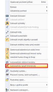 Automaticky spojit linie/pruty