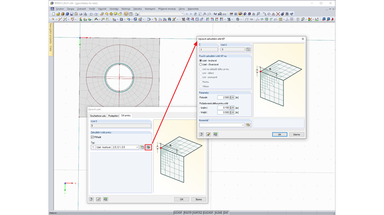 Zahuštění sítě prvků