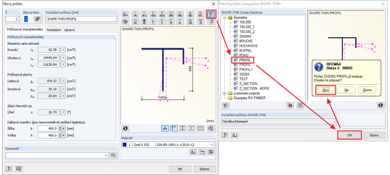 Aktualizace průřezu