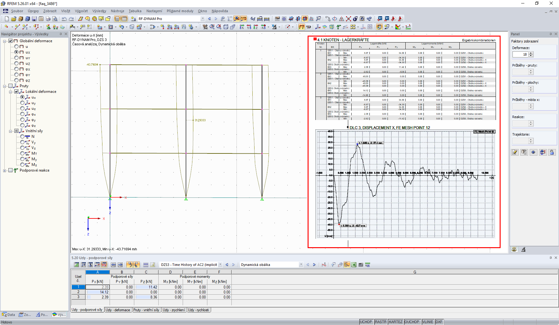 Tiskový protokol pro výsledky z modulu RF-/DYNAM Pro