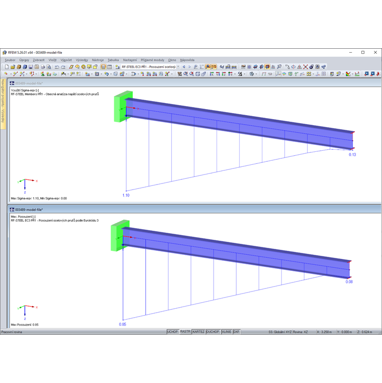 Využití v přídavném modulu STEEL a STEEL EC3